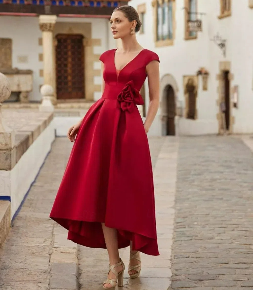 a line cocktail dress with pockets A-Line Dress - WHITE - A-Line Dress - Side Pockets - Short Sleeves