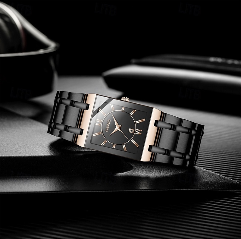 New Stainless Steel Fashion Trend Men'S Quartz Watch Calendar Waterproof Simple Leisure Sports Automatic Non-Mechanical Square Watch 2025 - $15.99 –P5