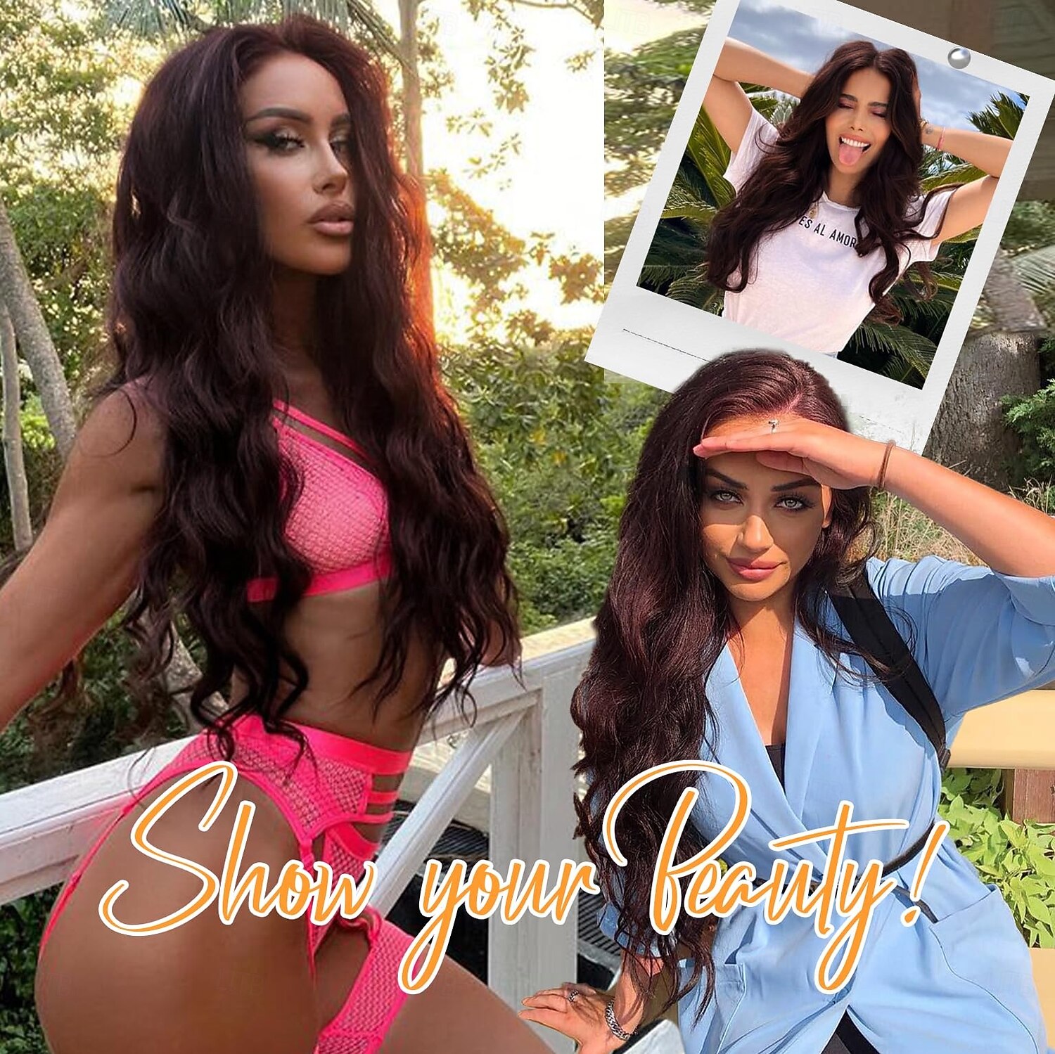 Wig for Women Long Wavy Lace Hairline Wig Middle Part Synthetic Heat Resistant Wig for Daily Party 2026 - $19.99 –P9