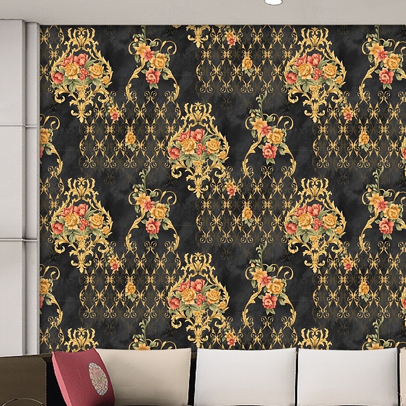 1 rulle 3d europeisk damast icke självhäftande tapet präglad sovrum sänggavel vardagsrum bakgrund väggdekoration vattentät tapet 950x53cm/374x20.87inch 2026 - $47.99 –P17