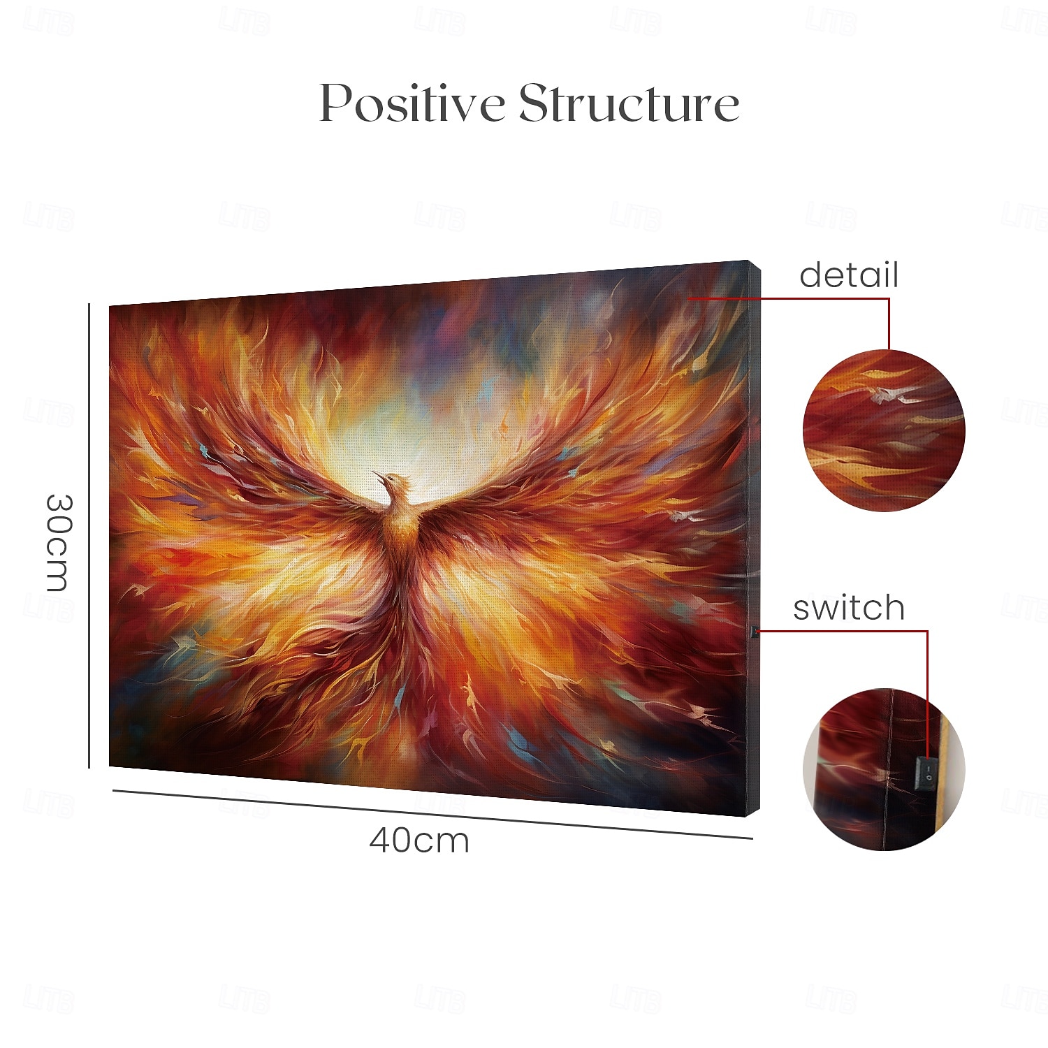 Animal Phenix LED Canvas Wall Art LED Lighted Up Wall Decor 2AA Battery Operated Lighted Canvas Print LED Light Kitchen Bedroom or Home Decor 2025 - $50.99 –P5