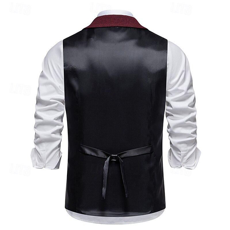 בגדי ריקוד גברים וסט Gilet חופשה יומי פגישה (דייט) אופנתי יום יומי קיץ & אביב כפתורים כיס 75% כותנה נוח אחיד חזה יחיד כפתור יחיד דש רגיל בורגנדי כחול נייבי ירוק כהה חאקי אֵפוֹד 2025 - $33.99 –P18