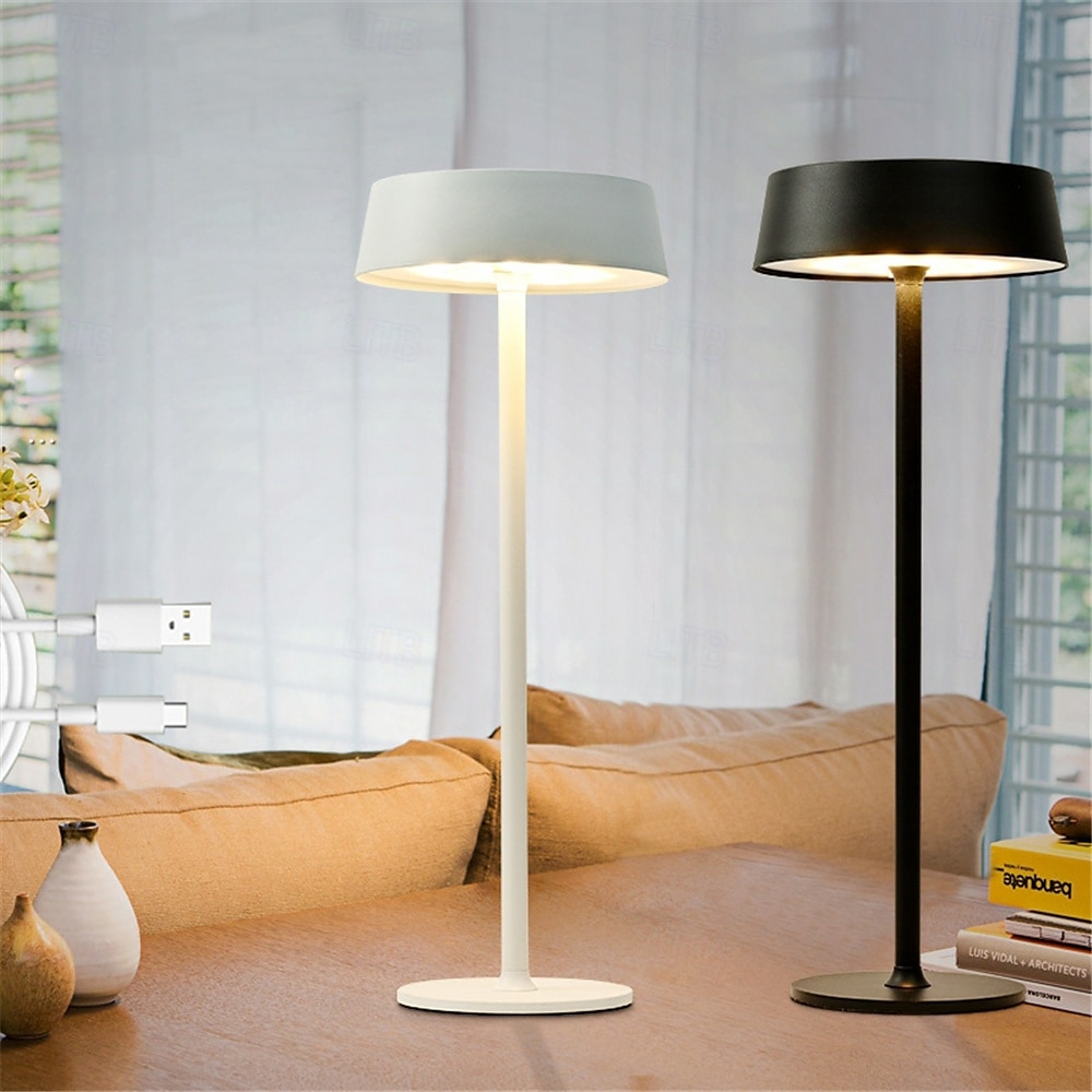 luminária de mesa moderna de metal com carregamento usb &escurecimento por toque, luz de mesa led para bares, salas de estar, cafeterias, 1 unidade de 2025 por $40.99 –P1