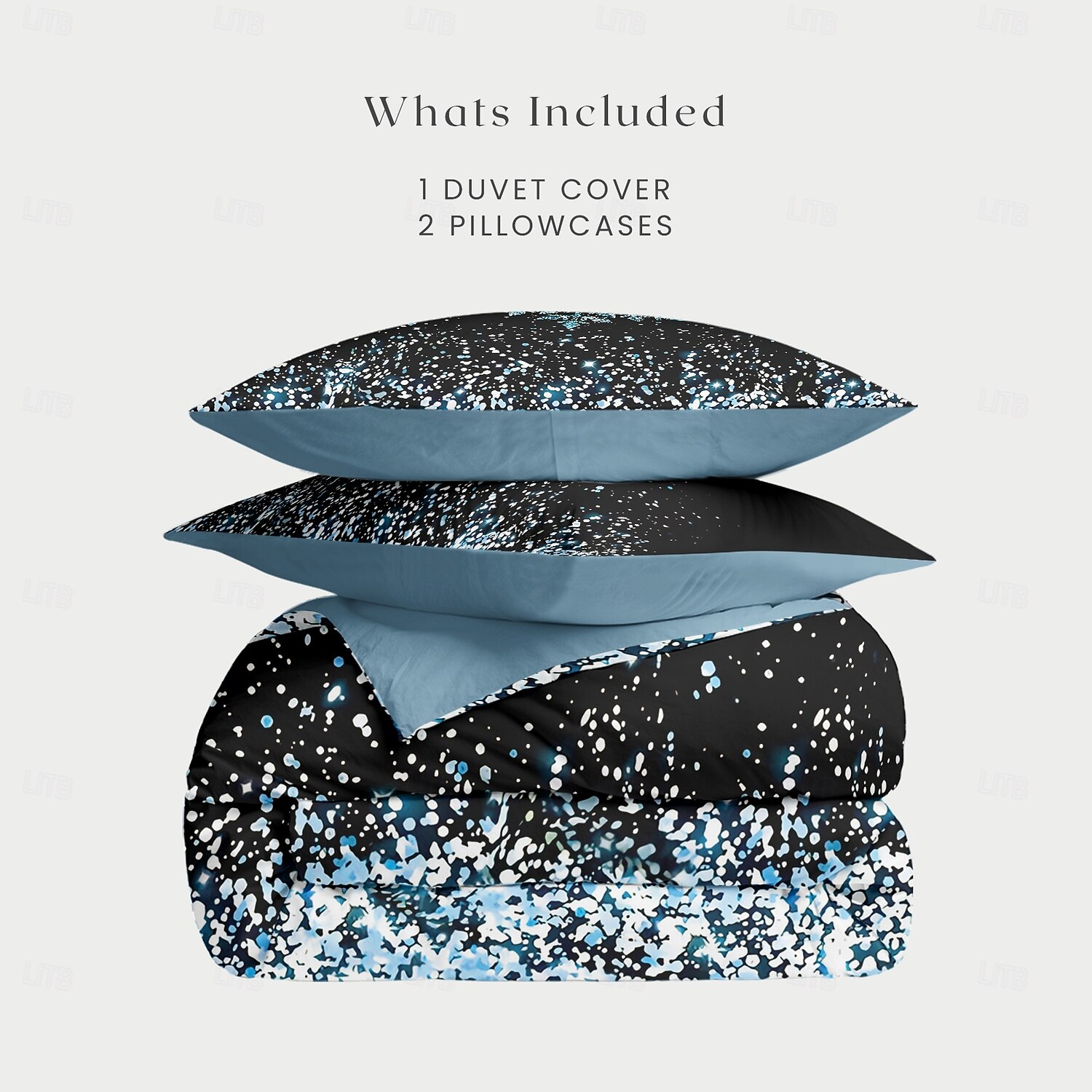 Duvet Cover Set with Glitter Snowflake Design, 100% Cotton, Soft and Breathable Bedding Set, Includes Duvet Cover and Pillowcases, Elegant and Stylish for Winter Décor, Durable and Machine Washable 2025 - $60.99 –P2