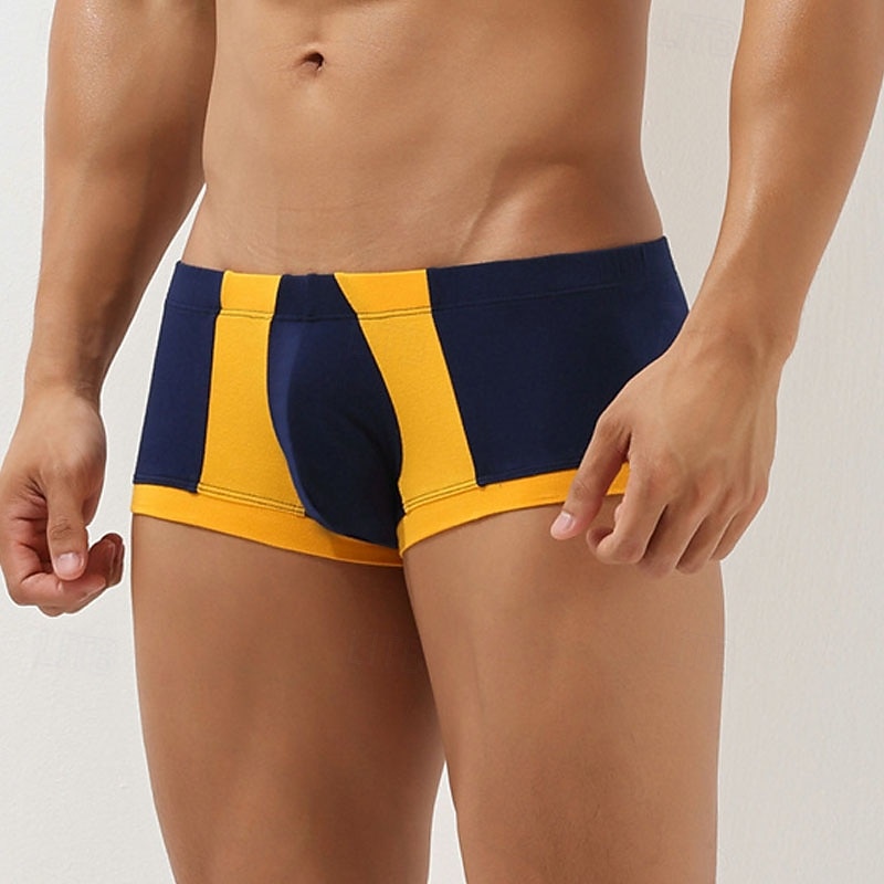 Men's 1 PCS Boxers Underwear Boxer Shorts Patchwork Spandex Breathable Soft Comfortable Color Block Letter & Number Mid Rise Black Red 2025 - $8.99 –P2