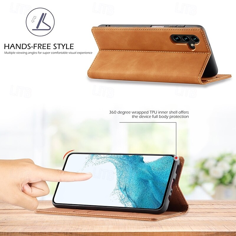 Phone Case For Samsung Galaxy A21s S25 Ultra Flip Cover with Stand Holder Magnetic Card Slot Retro TPU PU Leather 2025 - $23.99 –P1