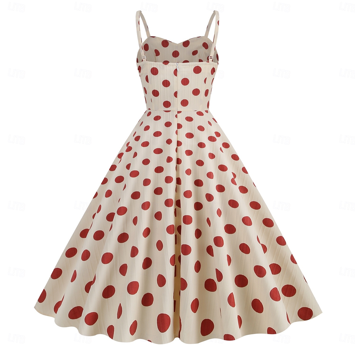 Retro Vintage 1950er Rockabilly Knielang Kleid Swing-Kleid Ausgestelltes Kleid Spaghetti-Träger Tupfen Kariert / Gingham A-Linie Damen Karneval Urlaub Alltagskleidung Junggesellinnenabschiedsparty 2025 - $34.99 –P10