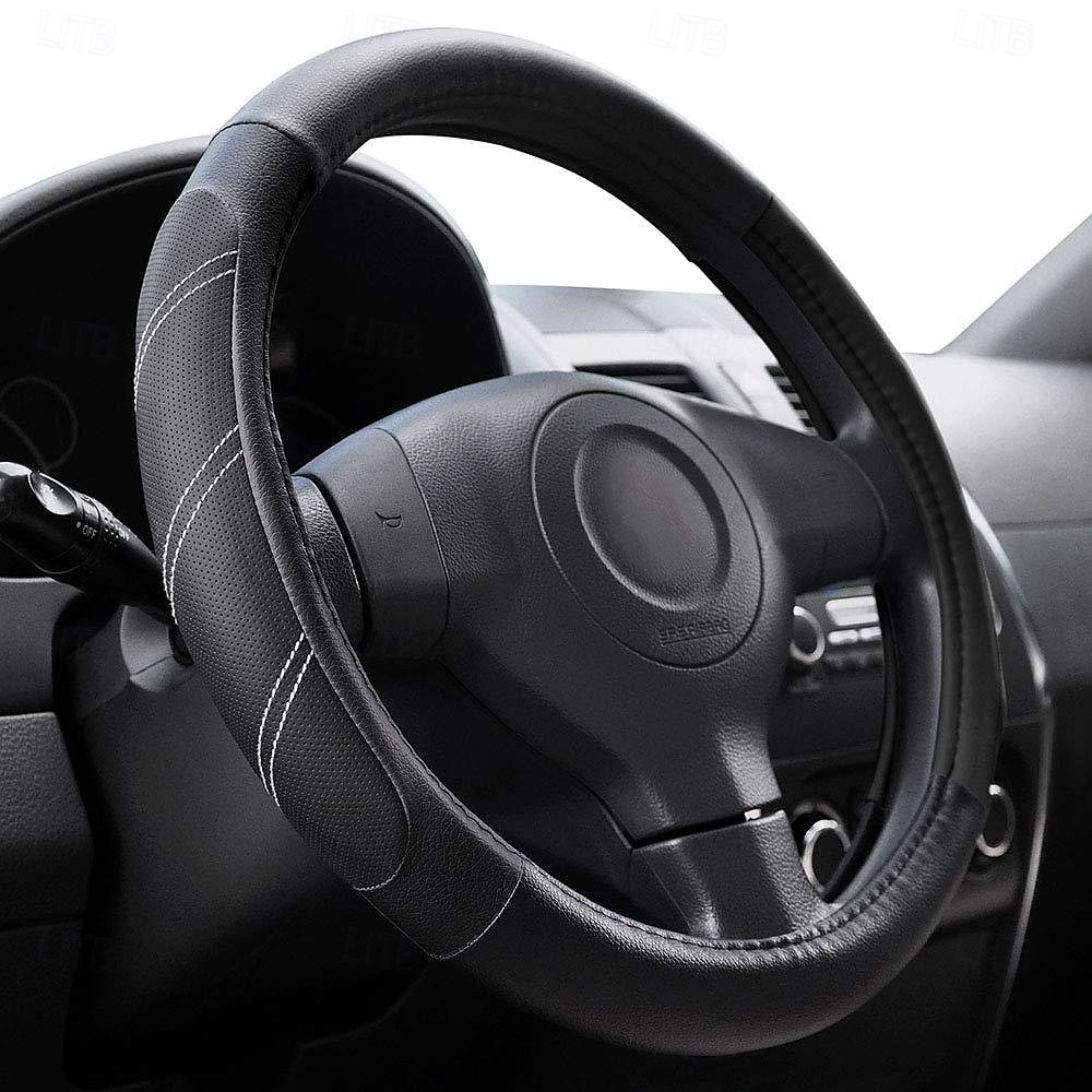 Elantrip Sport Leather Steering Wheel Cover 14 1/2 inch to 15 inch Universal Padded Soft Grip Breathable Anti Slip Odorless 2025 - $22.99 –P1