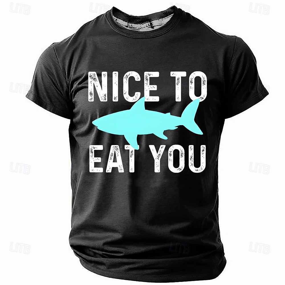 Herre Fisk Morsom T skjorte Kortermet T skjorte 3D-utskrift Crew-hals Skjorte Mote Daglig Gate Daglig Sjøblå Svart Rød Sommer Vår Klær S M L XL XXL XXXL 2025 - $17.99 –P2