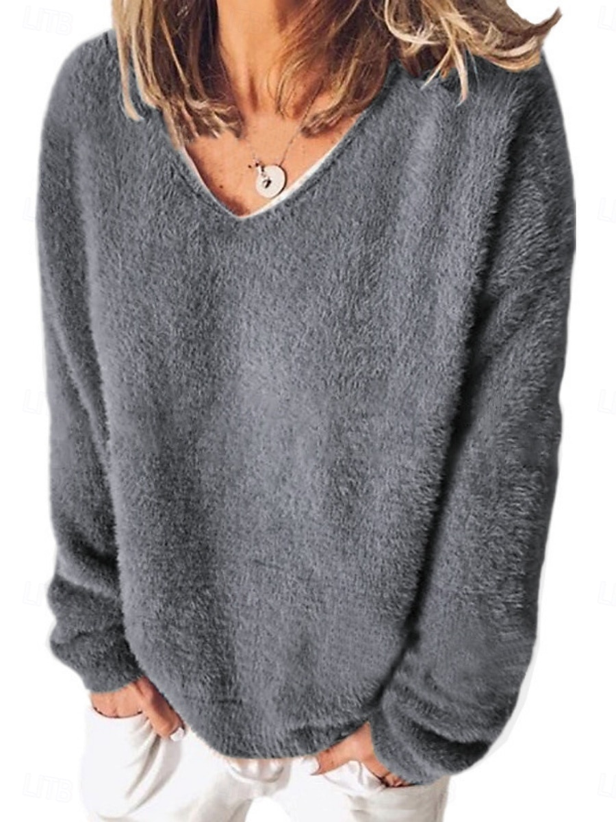 Damen Hemd Bluse Feste Farbe Basic Brautkleider schlicht Langarm V Ausschnitt Normale Oberteile Täglich Patchwork Wein Blau Grau Frühling & Herbst 2025 - $28.99 –P3