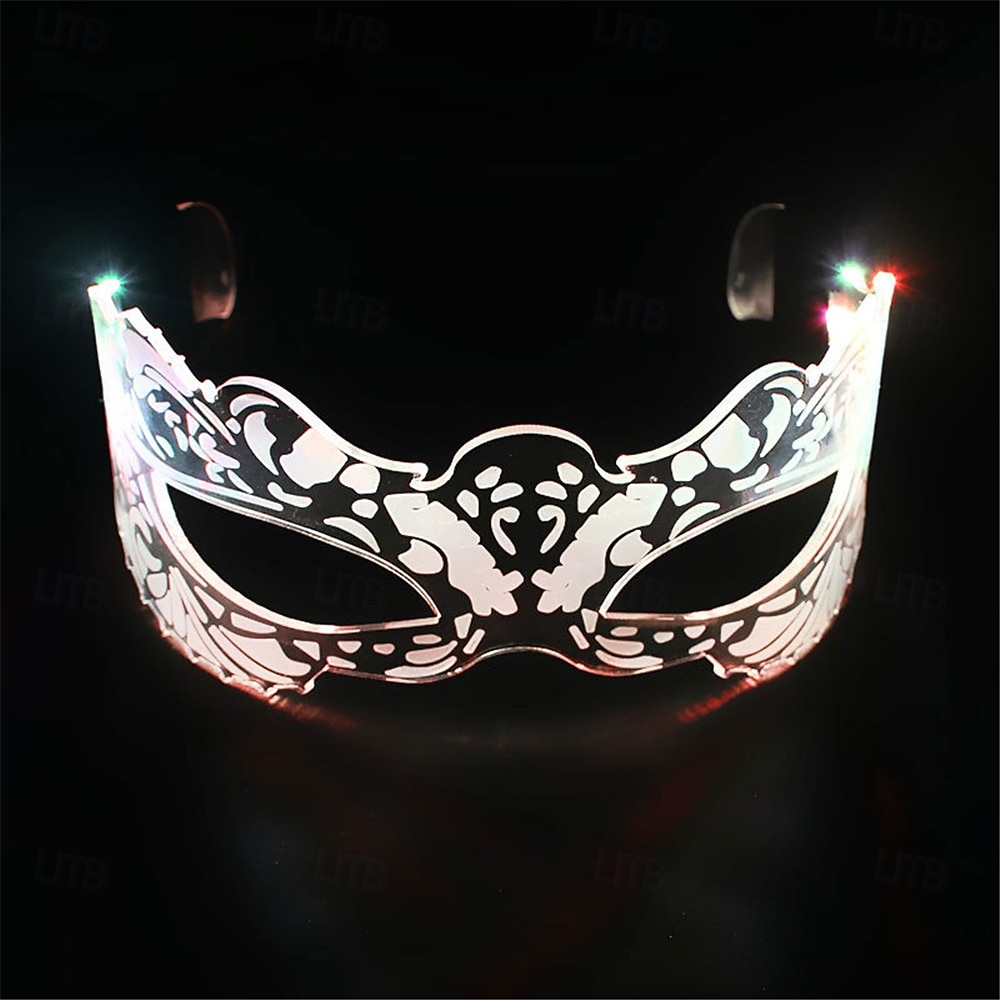 LED-Brillenmaske aus Acryl – beleuchtete Schmetterlingsbrille für festliche Partys, KTV-Bar-Brille mit bunten Farbwechseln, batteriebetrieben mit Knopf – 1 Stück 2025 - $17.99 –P11