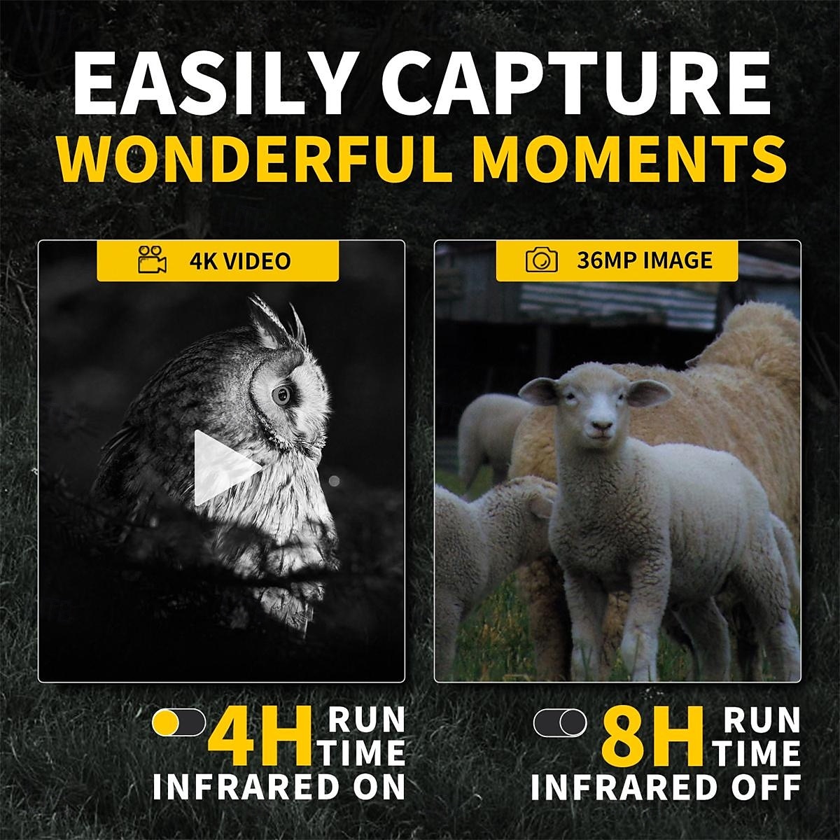 Vision nocturne numérique 4K 300 m de vision nocturne complète Utilisation de jour comme de nuit Prise en charge du zoom 6x Prise de photos en résolution 36MP Enregistrement vidéo 4K de 2025 ? $143.99 –P3
