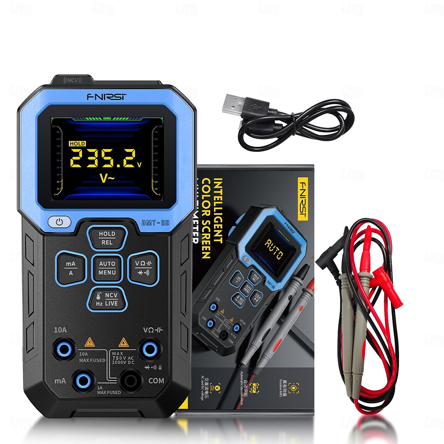 multimetro digitale 9999 conteggi multi tester professionale intelligente 1000v 10a vero valore efficace ac/dc voltmetro amperometro automatico diodo anti-scottatura intelligente tester nvc display del 2025 a $71.99 –P11