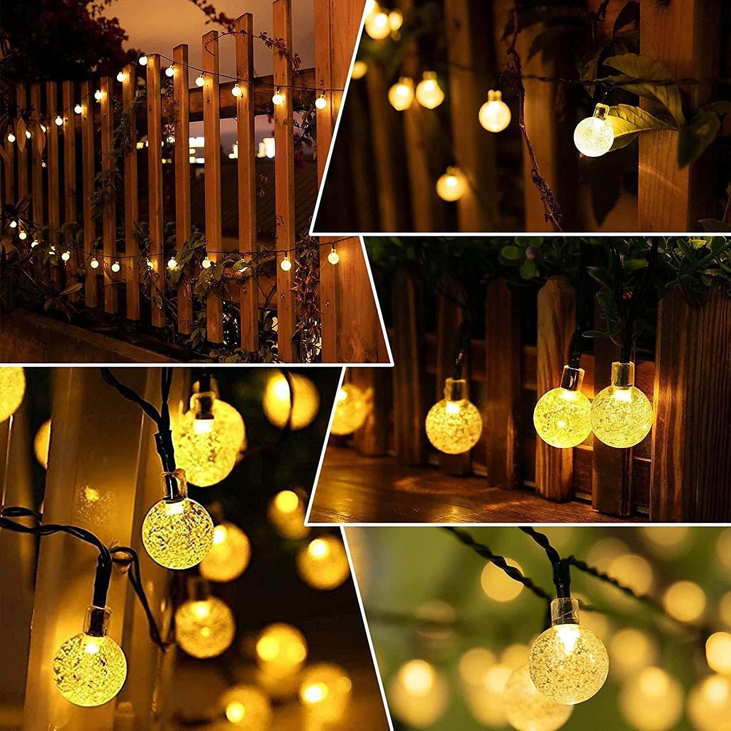 Luzes de corda solares de 7 m, 50 LEDs, el 5 mm, branco quente/branco frio/azul, luzes de festa de fim de ano movidas a energia solar com suporte de montagem para natal, casamentos e eventos ao ar de 2025 por $20.99 –P10