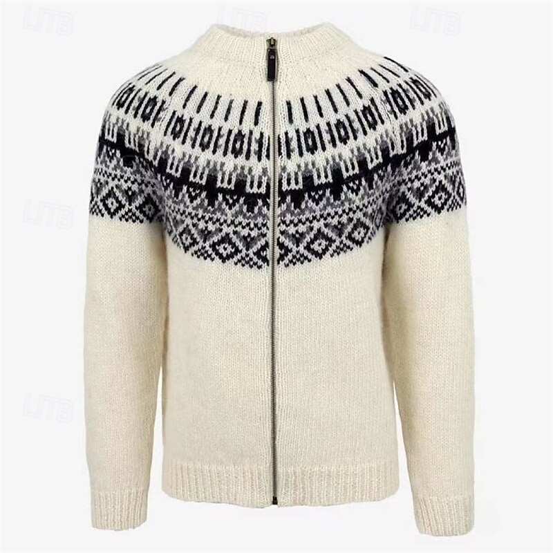 Herren Strickjacke Kurzer Pullover Zip Pullover Reißverschluss Strickpullover Gerippt Stricken Normale Oberteile Patchwork Tasche Farbblock Ständer Modisch Klassisch Urlaub Freizeitskleidung 2025 - $41.99 –P1