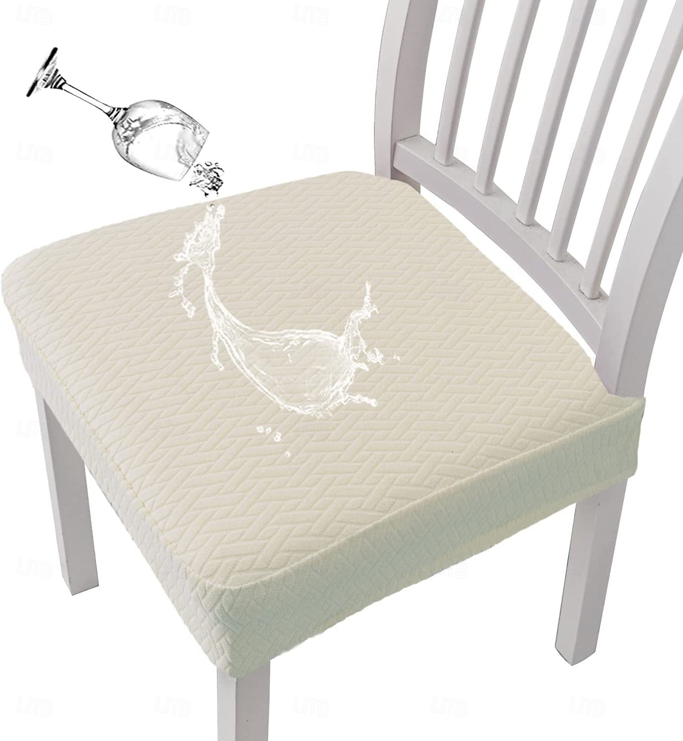 vattenavvisande stol sittfodral för matsal kök stretch jacquard stol sittfodral avtagbar tvättbar anti-damm stol sittdyna skydd överdrag 2025 - $10.99 –P14