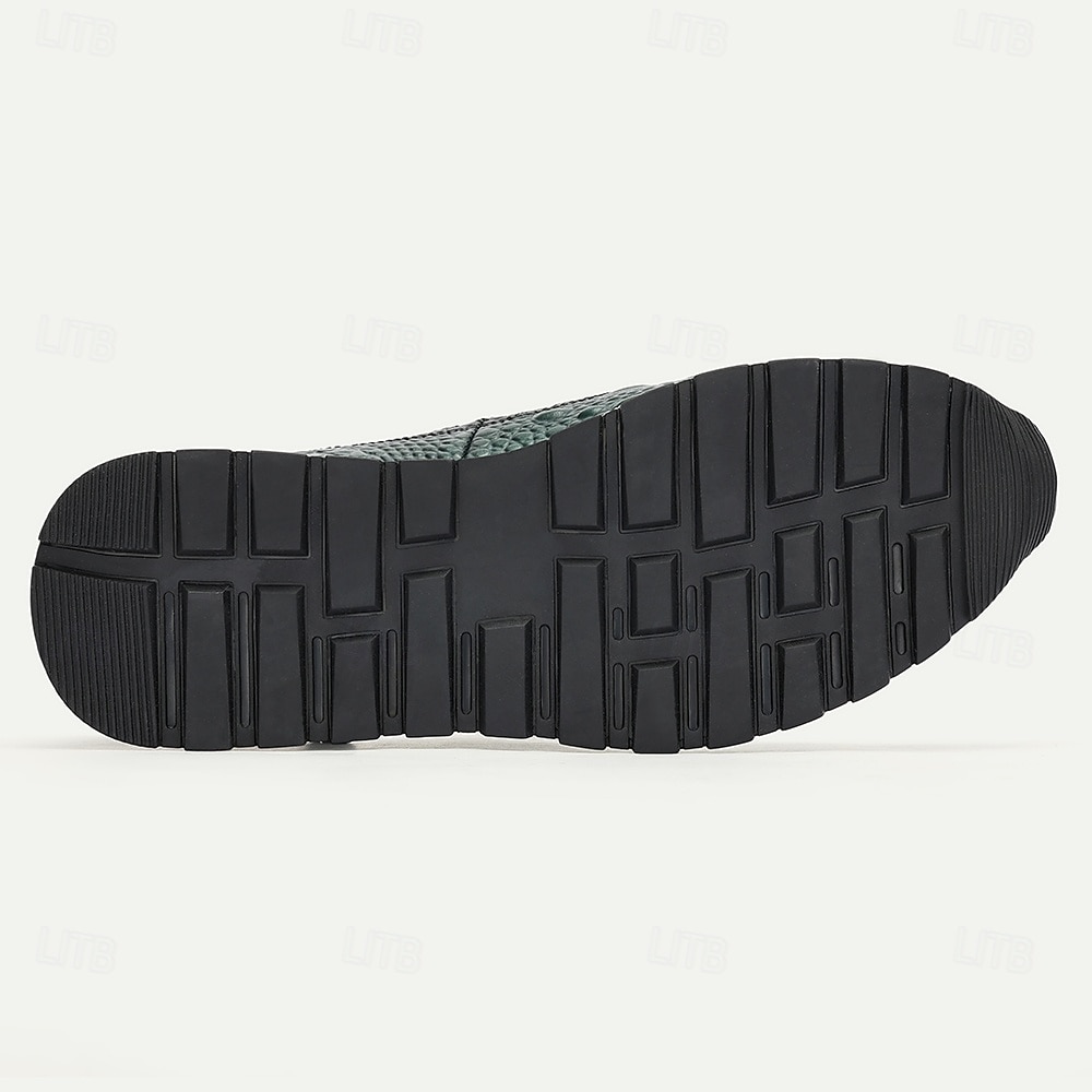 sneakers da uomo in pelle bovina di prima qualità con motivo coccodrillo e accenti verdi – calzature casual e sportive alla moda del 2025 a $94.99 –P6
