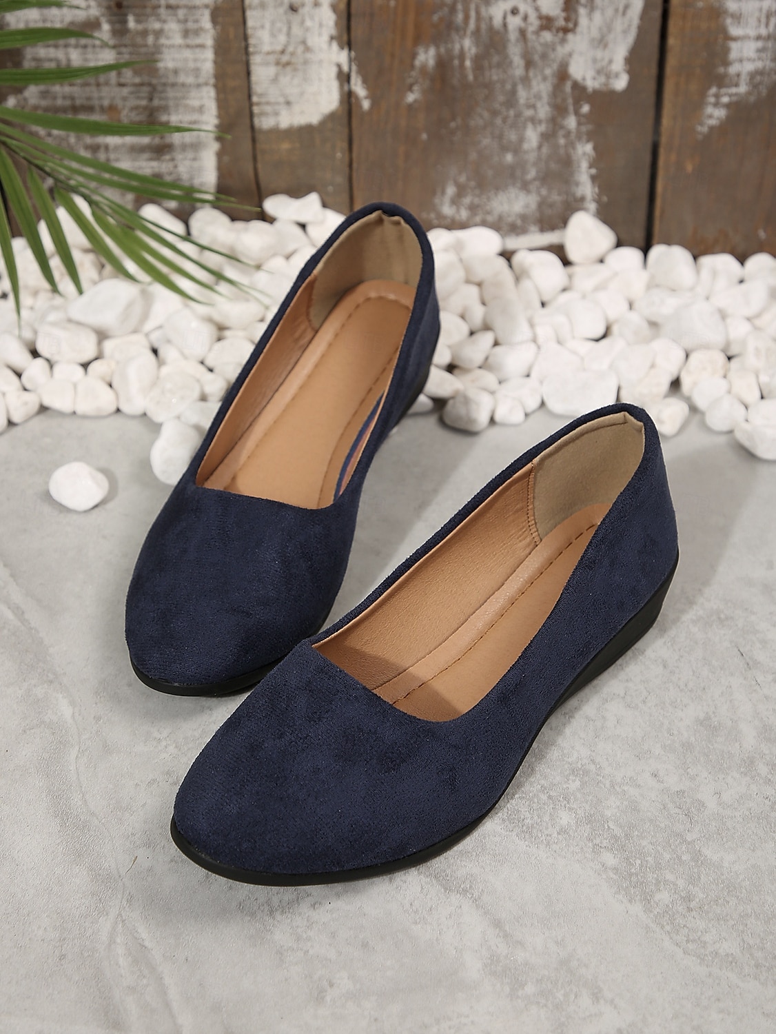 2026年 クッションソールを備えた女性用の柔らかいネイビーブルーのスエードスリッポンフラットシューズ | 普段使いに最適  コレクション – $19.99 –P4