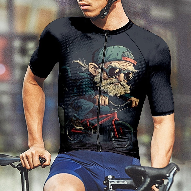 Men's Cycling Jersey Graphic Short Sleeve Bike Tee Tshirt Jersey with 3 Rear Pockets Mountain Bike MTB Quick Dry Anatomic Design Wicking Breathable Sports Dark Grey Black Dark Navy Clothing Apparel 2026 - $28.99 –P9