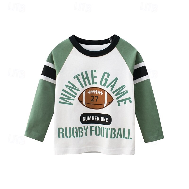 Paquets multiples 2 pièces Garçon Col Ras du Cou manche longue Vert jaune. T shirt T-shirt Imprimer Graphic Vacances Usage quotidien 100% Coton Printemps & Automne de 2025 ? $19.99 –P2