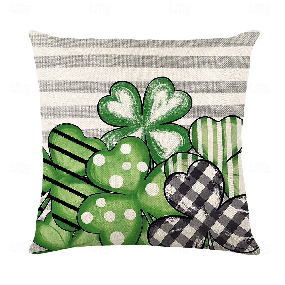dekorativa slängkuddar fodral saint patrick's day 1 st shamrock mjukt fyrkantigt kuddfodral örngott för sovrum vardagsrum soffa soffstol 2025 - $12.99 –P14