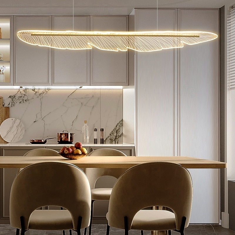 pióro galwanizowane lampa wisząca bezstopniowa ściemnialna lampa wisząca metalowa nowoczesna nordycka styl 120cm 220-240v 2026 - $299.99 –P7