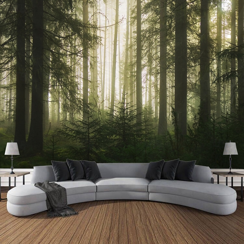 paisagem floresta tapeçaria pendurada arte de parede grande tapeçaria mural decoração fotografia pano de fundo cobertor cortina casa quarto sala de estar decoração de 2025 por $16.99 –P7