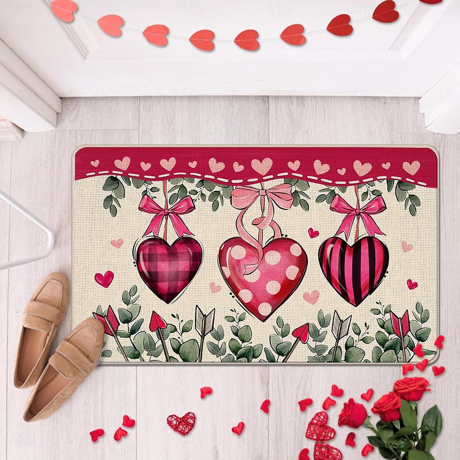 Hochzeitsherz Fußmatte Küchenteppich Fußmatte rutschfeste Teppich ölbeständig für drinnen und draußen Schlafzimmer Deko Badezimmermatte Eingangsteppich 2025 - $13.99 –P1