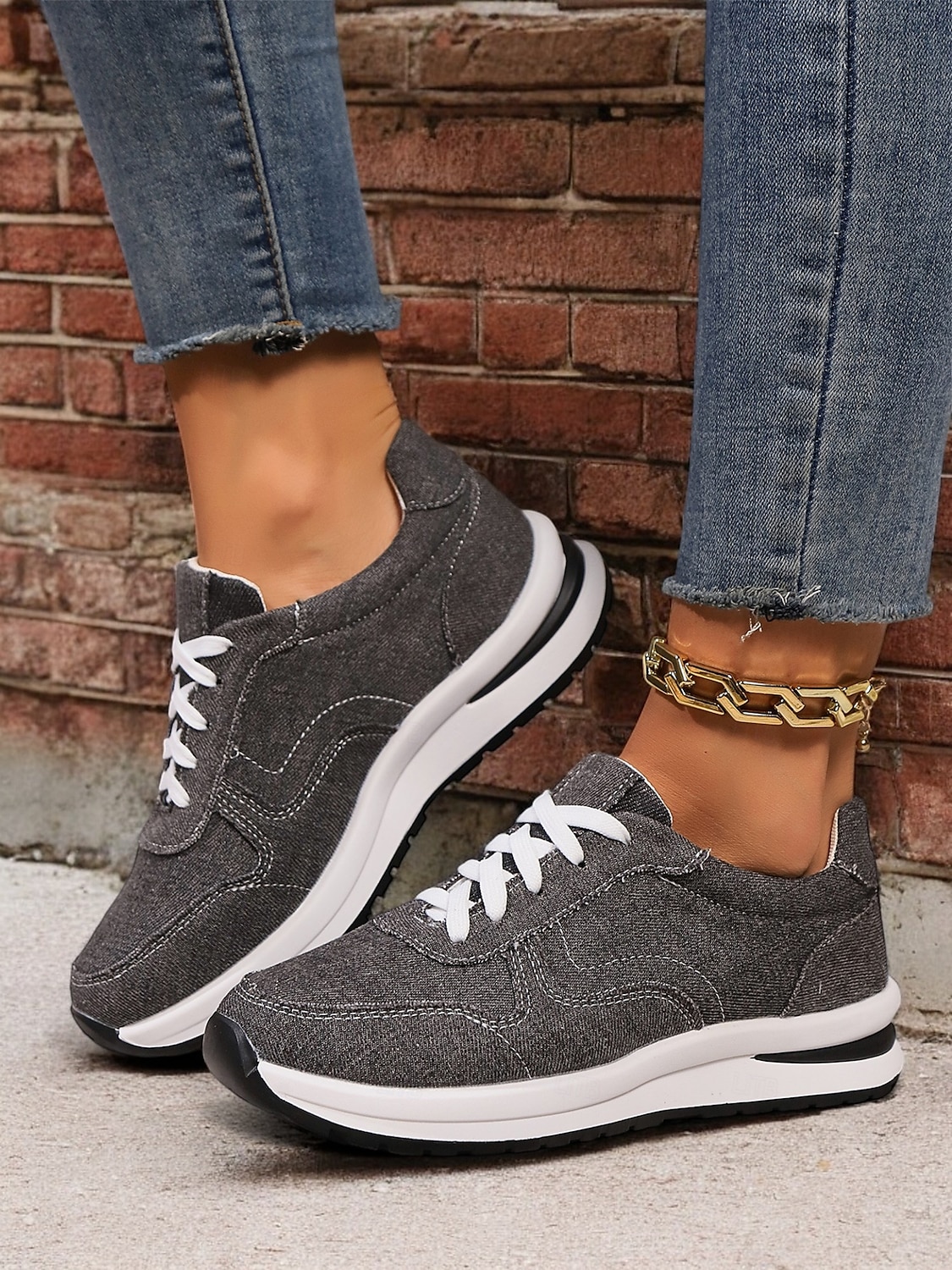 Women's Stylish Denim Sneakers with White Sole | Perfect for Casual and Everyday Wear 2025 - $29.99 –P8