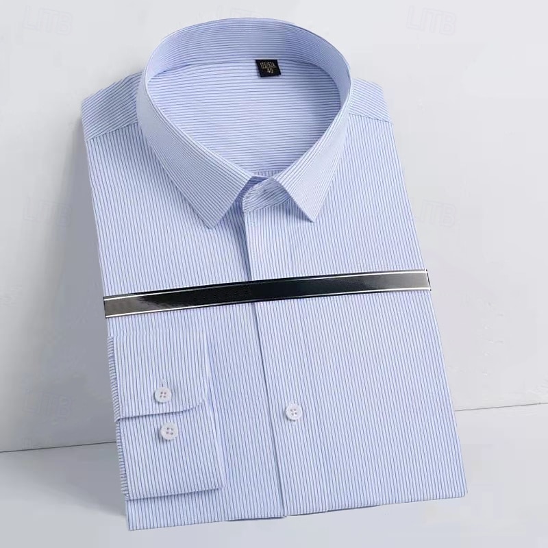 Miesten Pukupaita Button Up paita Yhtenäinen väri Koulu Muodollinen Valkoinen Sininen Vaalea taivaan sininen Vaalean sininen-valkoinen Pitkähihainen Sänkyjen avaus Kaikki vuodenajat Vaatetus 2025 - $23.99 –P6