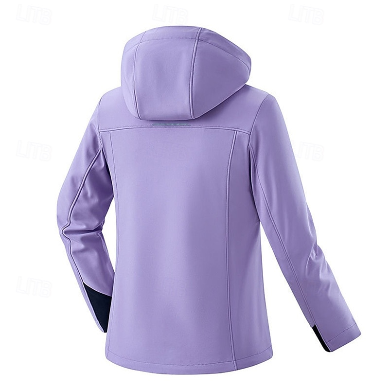 Mujer Chaqueta Softshell Chaqueta para senderismo Al aire libre Resistente al Viento Resistente al Agua Chaquetas de Lana Chaqueta cortavientos Viaje Negro Rosa Azul Morado 2025 - $55.99 –P3