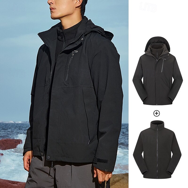 Homens Jaqueta Softshell Jaqueta de Trilha Inverno Ao ar livre Térmico / Quente A Prova de Vento Impermeável Jaquetas 3-em-1 Jaqueta leve Jaqueta corta-vento Viajar Preto Vermelho Azul Marinho de 2025 por $141.99 –P6