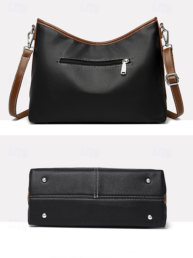 borsa hobo in similpelle verde con dettagli marroni, due tracolle regolabili per diversi stili di trasporto, versatile borsa a tracolla e a spalla per donna, ideale per lavoro, viaggi e uso quotidiano del 2025 a $32.99 –P3