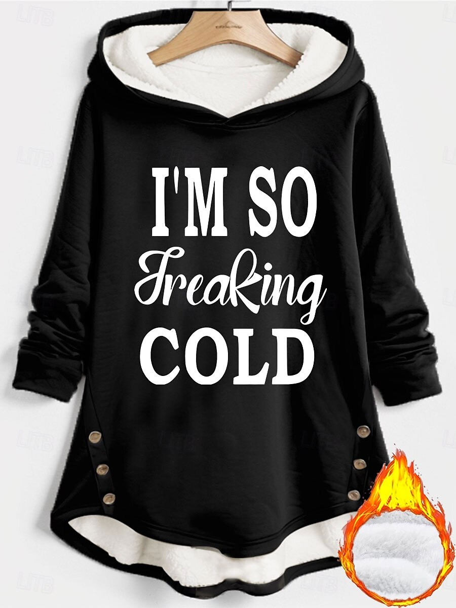 Women's Hoodie Sweatshirt Pullover Warm Fuzzy Comfrt Sherpa Fleece Lined Letter Casual Sports Hoodie Print Long Sleeve Black Dark Pink Red Blue Gray Fall & Winter 2025 - $38.99 –P5
