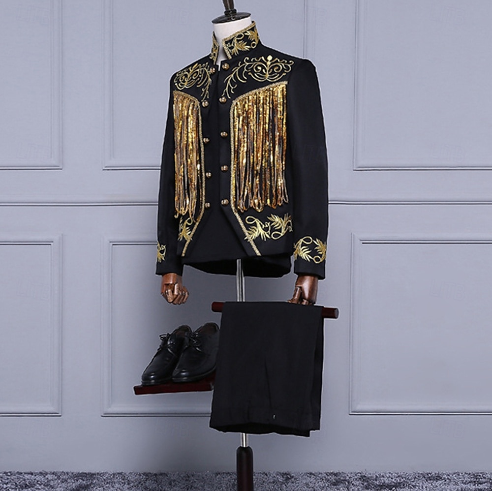 Retro Vintage 1980s Pants Outfits Suits & Blazers Prince Aristocrat Sequins Jacquard Fancy Dress Men's Halloween Carnival Masquerade Party Performance Pride Parade Adults' Coat Pants 2026 - $69.99 –P6