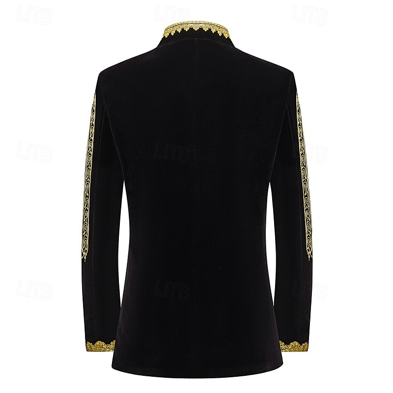 Elegante Vintage Vittoriano Cappotto Mascherata Abbigliamento esterno Principe Corrina vittoriana Ricamato Ricamo Vintage Per uomo Reale Stile Steampunk Capodanno Mascherata Feste Carnevale di Venezia del 2025 a $83.99 –P3