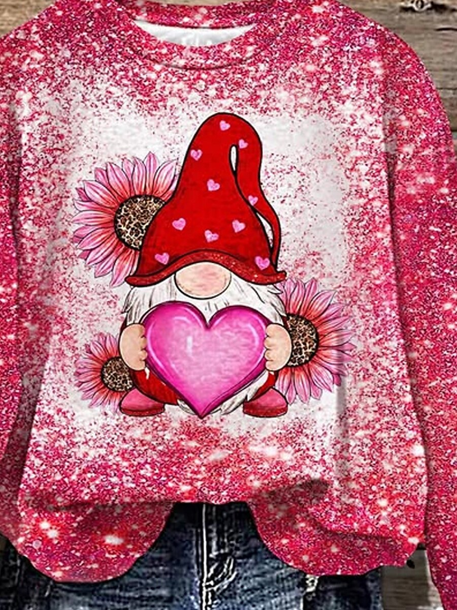 Felpe da donna Divertenti Top regolari Maniche lunghe Felpa Stampa Vestibilità regolare Rosa Autunno Inverno del 2025 a $24.99 –P3