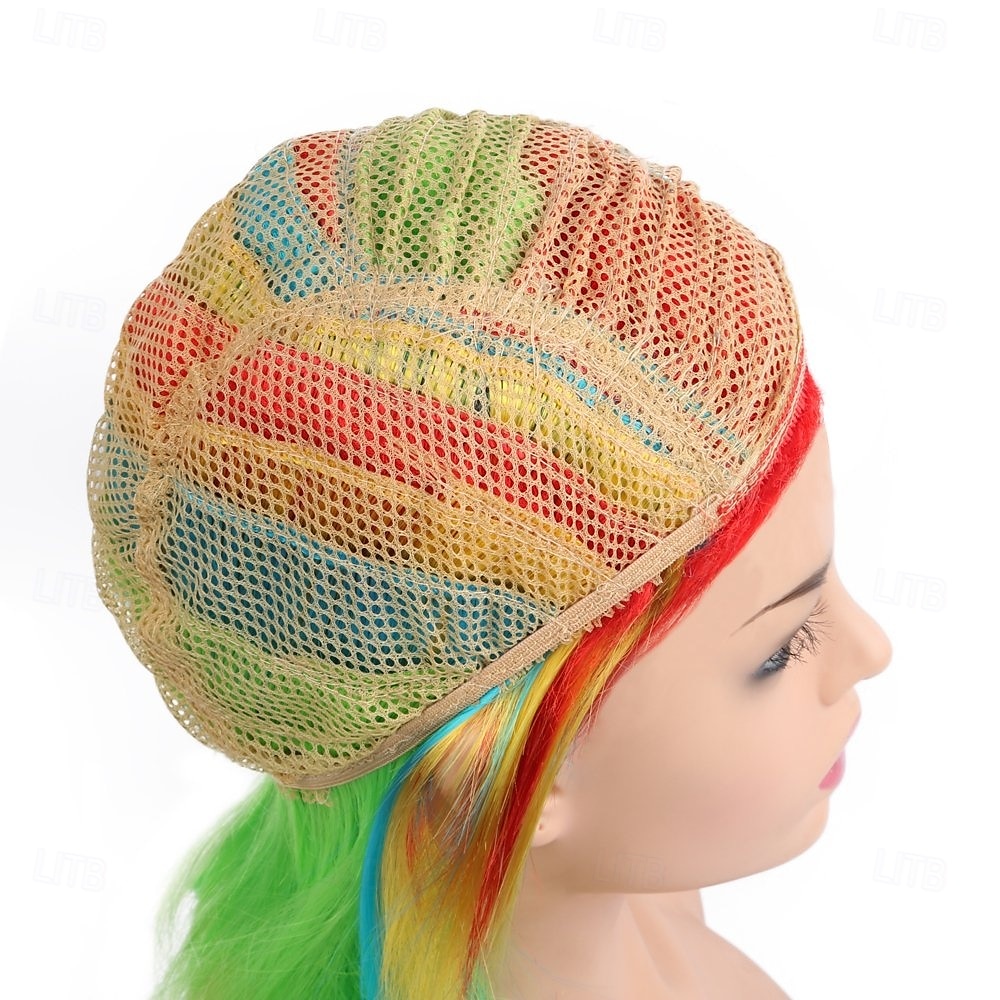 kort pigg parykk rett syntetisk fargerike afro parykker piggete multe for kvinner morsomme regnbue rocker punk kostymer hår til carvinal 2025 - $12.49 –P7