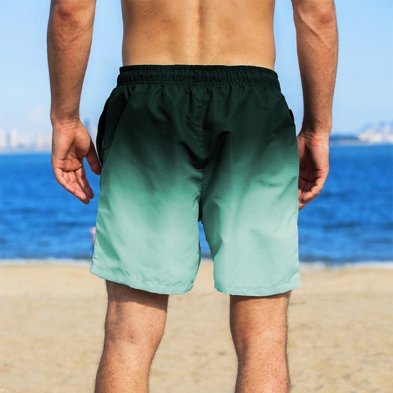 Men's Swim Trunks Swim Shorts Board Shorts Bathing Suit Drawstring with Pockets Swimming Surfing Beach Water Sports Gradient Summer Spring 2025 - $16.99 –P9