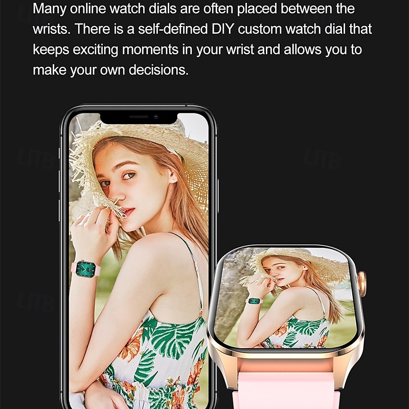 Smartwatch 2-Inch OLED Screen Bluetooth Call Voice Assistant Heart Rate And Blood Glucose Monitoring Waterproof Bluetooth Call Non-Invasive Blood Glucose Measurement Blood Component Measurem 2025 - $72.99 –P18