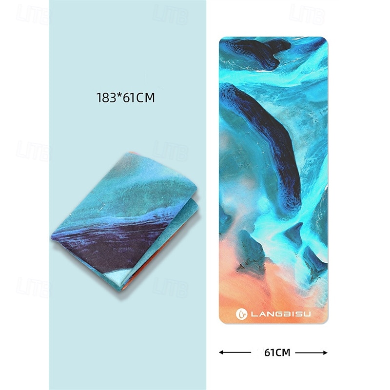Exercise Yoga Mat 183*61 cm Non Slip High Density Thick Durable Faux Suede Grip for Yoga Pilates Exercise & Fitness Yellow Blue Purple 2025 - $21.99 –P1