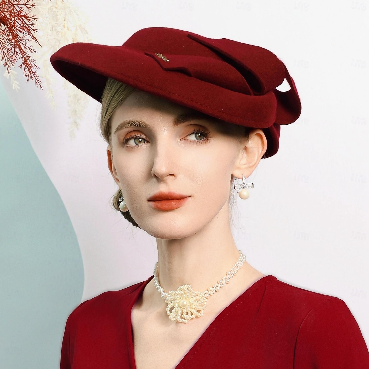 hattar 100 % ull fedora hatt fat hatt bröllop tefest elegant bröllop med pilbåge skarvning huvudbonader huvudbonader 2025 - $46.99 –P11