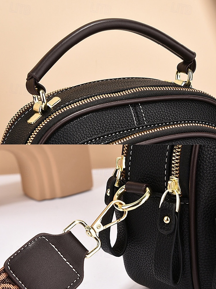 borsa a tracolla da donna in similpelle rossa con tracolla regolabile, più scomparti con cerniera e design compatto: perfetta per lavoro, viaggi e uso quotidiano del 2025 a $34.99 –P6