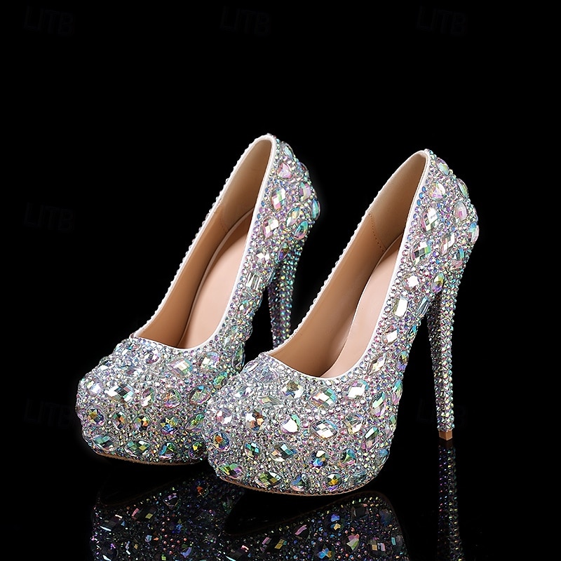 naisten hopeakivikoristeiset korkokengät – lumoavat morsius- tai iltakengät häihin ja erikoistilaisuuksiin 2025 - $99.99 –P2