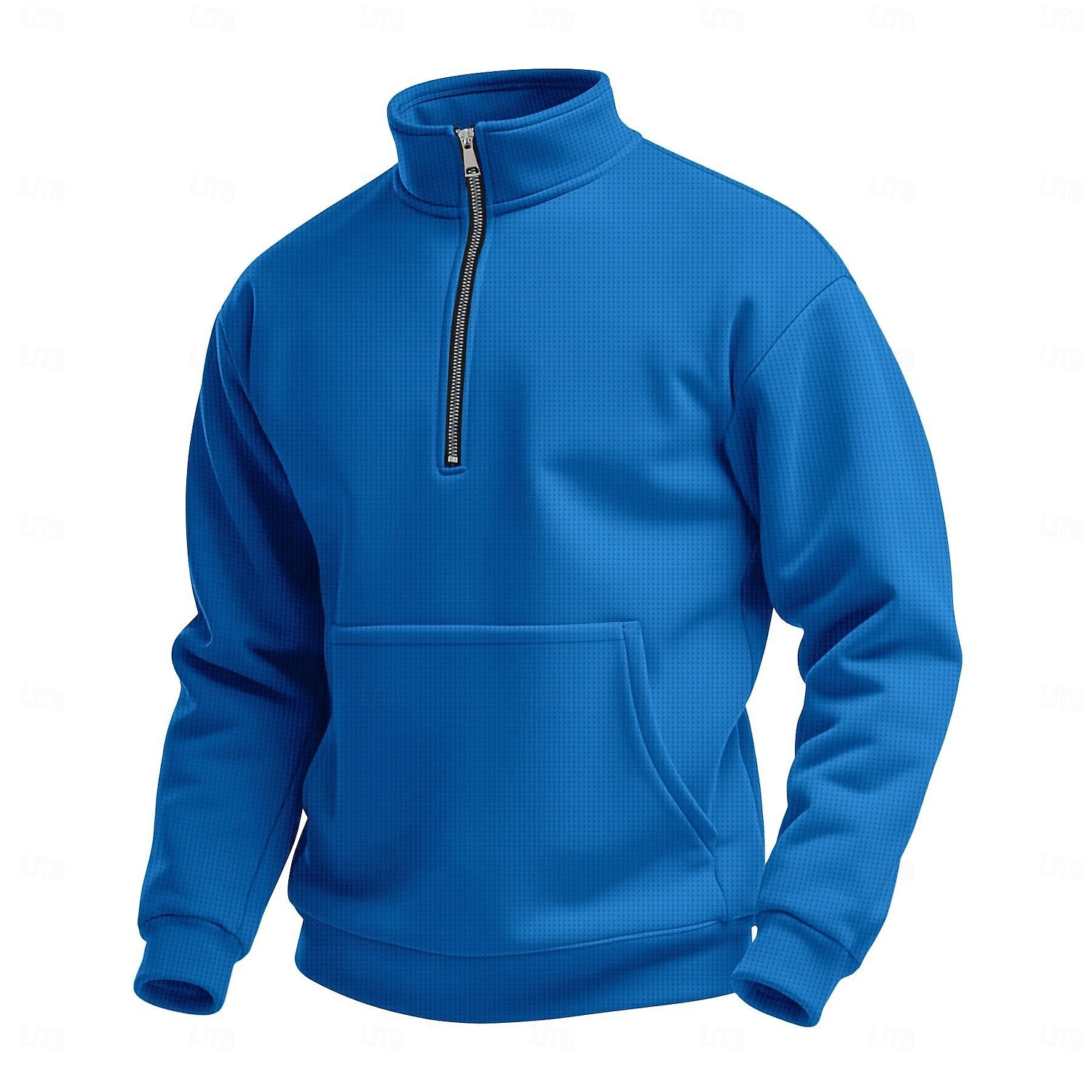 Hombre Sudadera Sudadera con estampado de gofres Sudadera con un cuarto de cremallera Negro Blanco Azul Piscina Caqui Gris Media cremallera Plano Deporte Diario Festivos Poliéster Ropa de calle Casual 2025 - $22.99 –P10