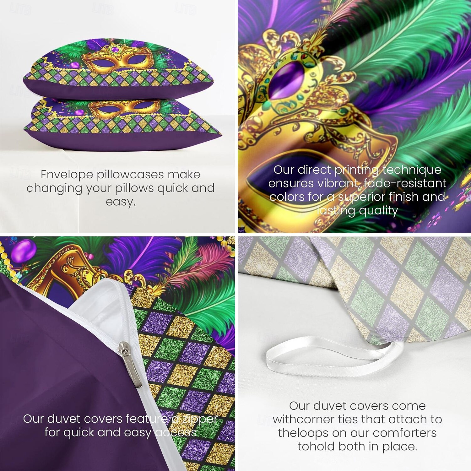 housses de couette carnaval le design vibrant et festif ajoute de la couleur et de l'énergie à votre chambre tissu doux et confortable pour une nuit de sommeil douillette de 2025 ? $60.99 –P2
