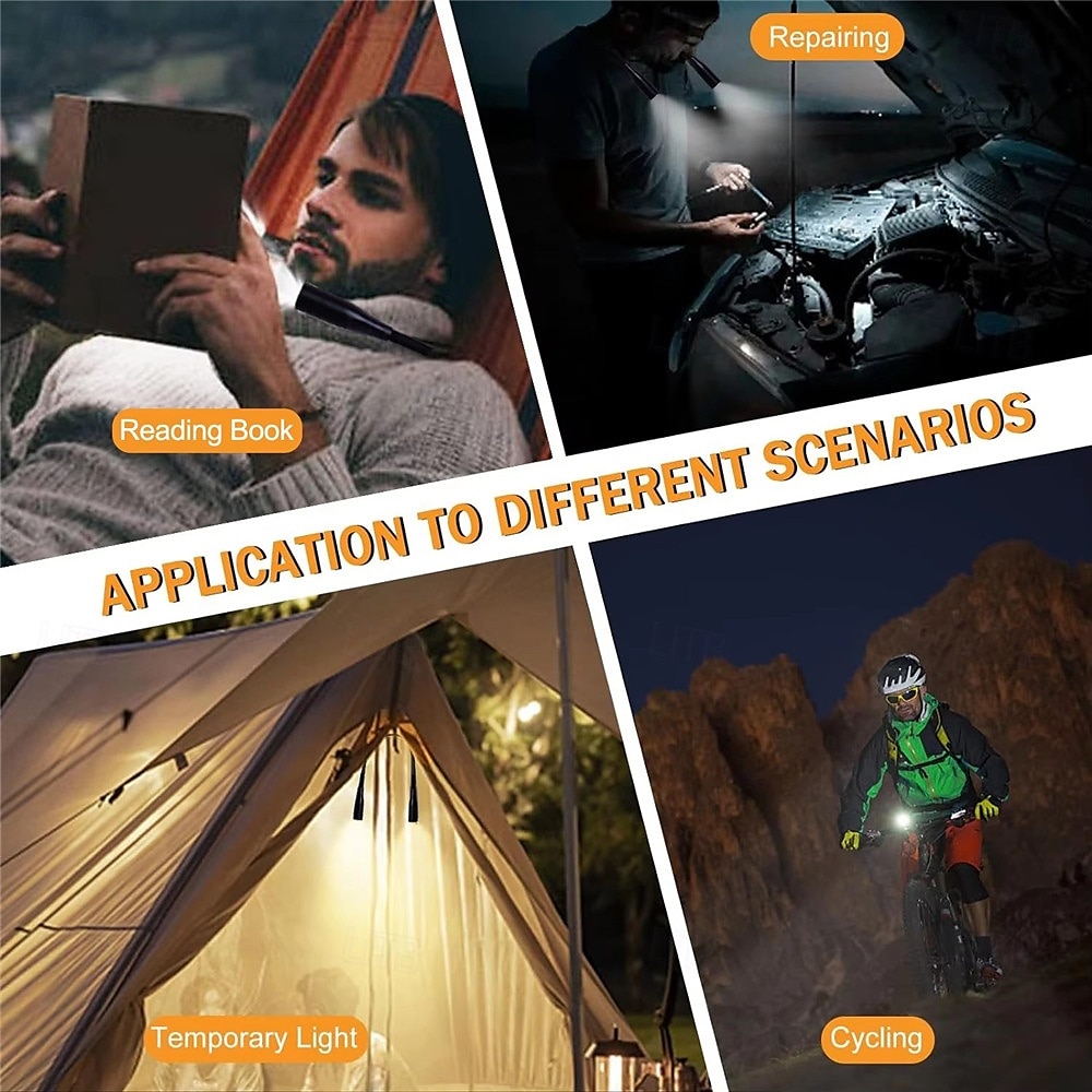 Портативный usb-перезаряжаемый шейный светильник для книг - 3 цвета, ночник для шитья, вязания, кемпинга, ремонта 2025 - $23.99 –P2