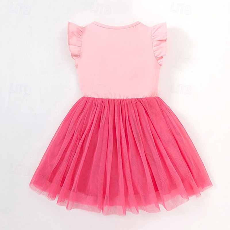 Barn Flickor Klänning Enhörnings Ärmlös Utomhus Ledigt Volang Mode Förtjusande Polyester Ovanför knäet Vardagsklänning A linjeklänning Tyllklänning Sommar Vår 4 år + Rodnande Rosa Purpur Rosenröd 2025 - $24.99 –P2