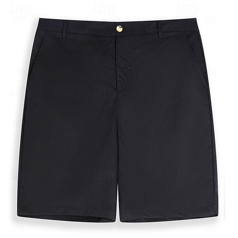 Per uomo Pantaloncini Pantaloncini di lino Pantaloncini eleganti Pantaloncini estivi Bottoni Tasche Liscio Comfort Traspirante Breve Formale Esterno Attività commerciale Di tendenza Classico Nero del 2025 a $22.99 –P3