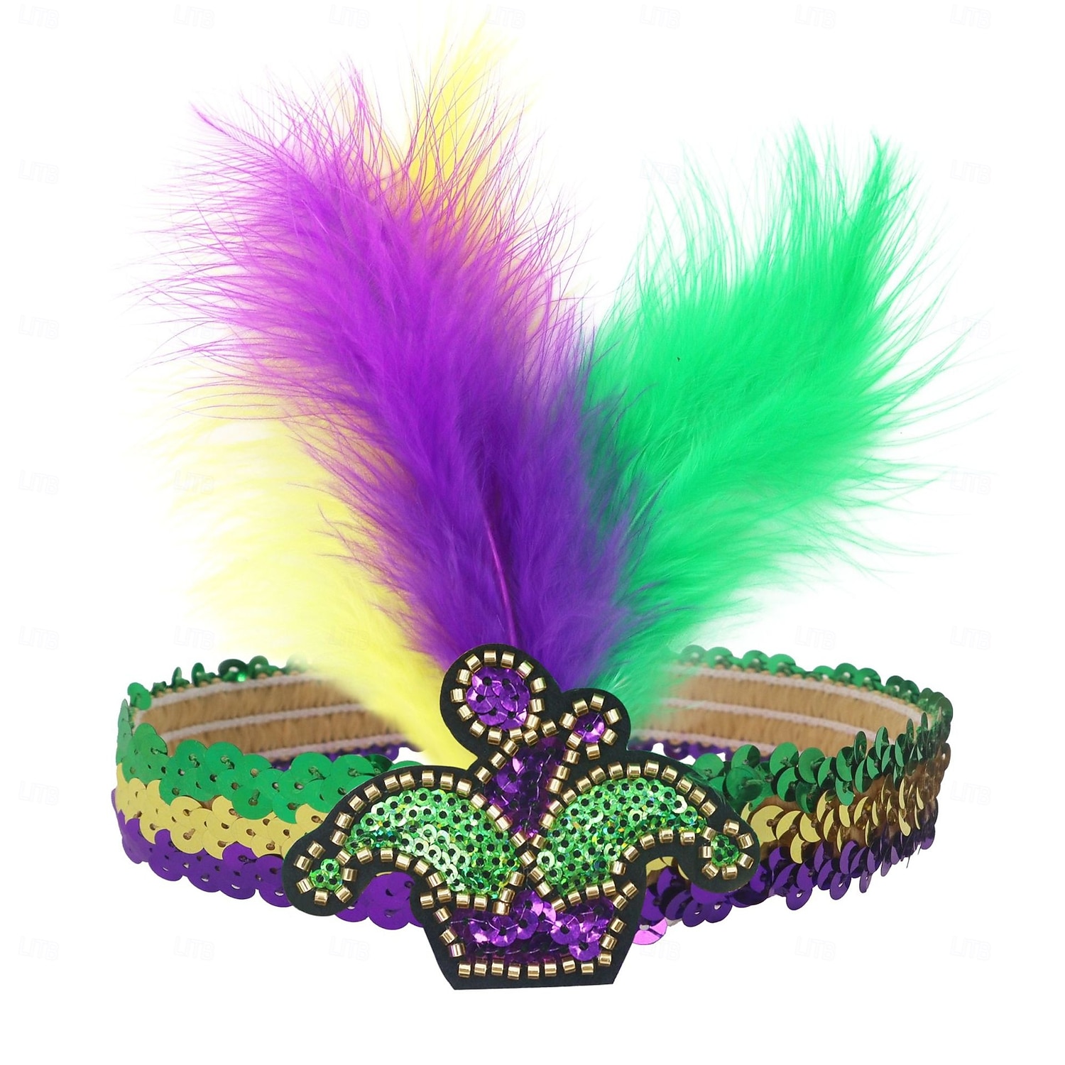 Diadema de carnaval para mujer, con purpurina, morado, verde, amarillo, lentejuelas, nudo superior, diadema, divertido desfile de carnaval, regalo de fiesta para hermana, mamá, mejor amiga 2026 - $4.99 –P7